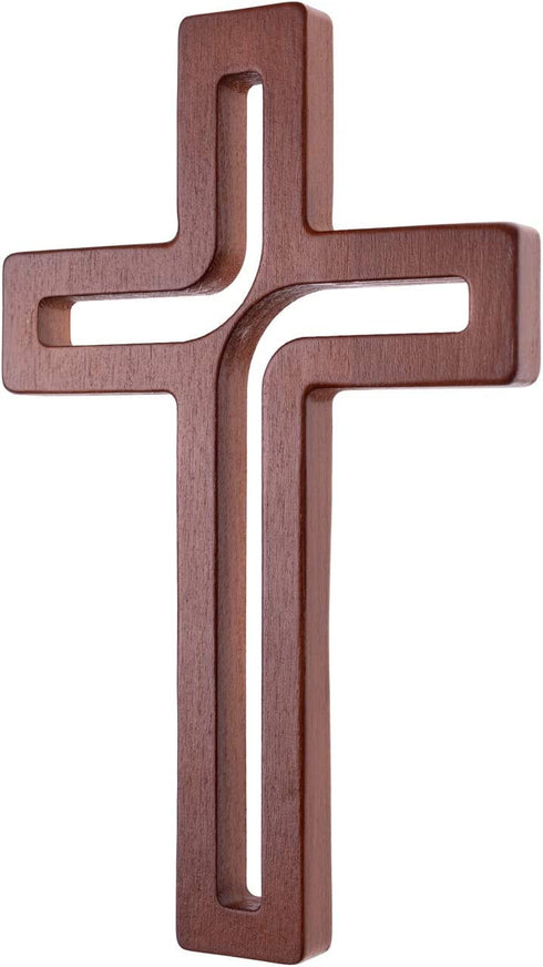 4Soul Wall Cross | Wooden Cross For Wall | Home wall decor | Decorative Hanging Cross 10 Inch (Brown)