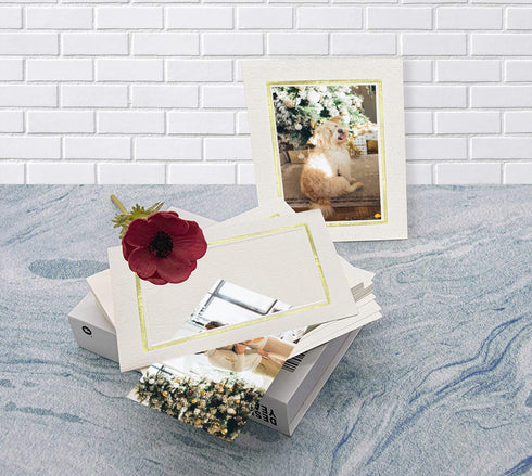 Golden State Art, Pack of 25, 4x6 Paper Picture Frames with Easel, Paper Photo Frame Cards, DIY Cardboard Photo Frame(Ivory, 4x6, 25-Pack)