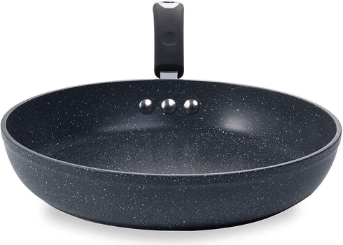 12" Stone Earth Frying Pan by Ozeri, with 100% APEO & PFOA-Free Stone-Derived Non-Stick Coating from Germany, Anthracite Gray