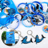 98 Pieces Shark Party Favors, Shark Keychain Goodie Bags with Rubber Bracelets, Shark Button Pins, Shark Bags and Shark Stickers for Shark Theme Birthday Party Baby Shower Holiday