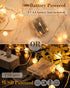 Battery Operated String Lights - JACKYLED 33ft 80 LED Crackle Globe Fairy Lights 8 Modes with Timer Remote Waterproof Indoor Outdoor Decorative Hanging Lights for Home Bedroom Party Wedding Christmas