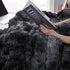Comaza Soft Fuzzy Faux Fur Throw Blanket,Reversible Lightweight Shaggy Fluffy Cozy Plush Fleece Comfy Furry Sherpa Microfiber Blanket for Couch Sofa Bed,as Gift Home Decor(Tie Dye Black,Throw 50"x60")
