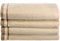 Creative Scents 100% Cotton Velour Fingertip Towels - 4 Pack - 11 by 18 Inches Decorative Extra Absorbent and Soft Face Towel Ideal for Bathroom and Powder Room (Cream with Embroidered Brown Trim)