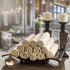 Creative Scents 100% Cotton Velour Fingertip Towels - 4 Pack - 11 by 18 Inches Decorative Extra Absorbent and Soft Face Towel Ideal for Bathroom and Powder Room (Cream with Embroidered Brown Trim)