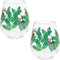 X&O Paper Goods QWG2-20874 X&O Paper Goods Tropical Toucan Acrylic Stemless Wine Glass Set, 2pc, 12 oz,