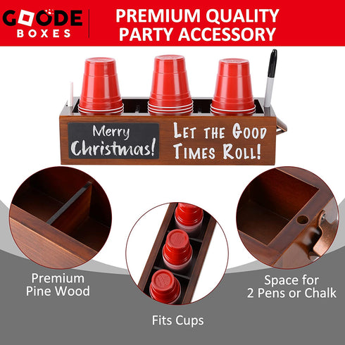 GoodE Boxes Triple Solo Cup Holder with Bottle Opener and Marker Slot