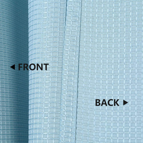 Extra Long Shower Curtain 96 Inch Length, Waffle Weave Polyester Fabric Shower Curtains for Bathroom Washable, Blue, 72x96 Inch