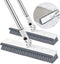 Keypan 2 Pack Scrub Brush for Cleaning, Floor Scrub Brush with Long Handle 50" and Adjustable Head, Cleaning Scrubber Brush for Shower Deck Bathtub Tub Tile Grout Bathroom Patio Kitchen