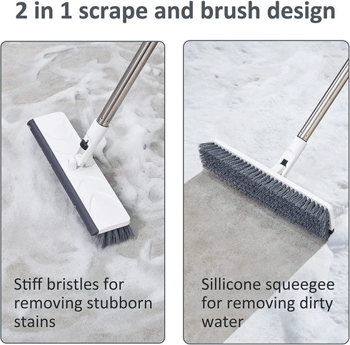Keypan 2 Pack Scrub Brush for Cleaning, Floor Scrub Brush with Long Handle 50" and Adjustable Head, Cleaning Scrubber Brush for Shower Deck Bathtub Tub Tile Grout Bathroom Patio Kitchen