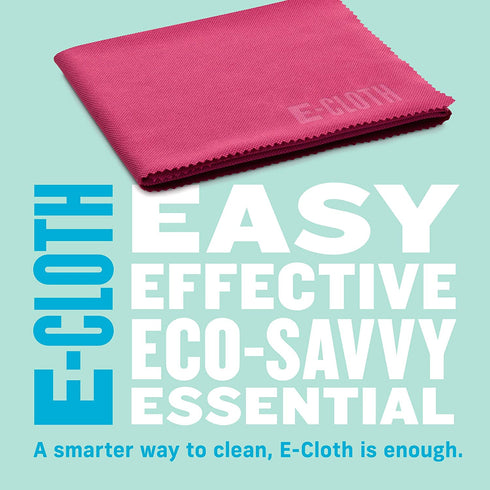 E-Cloth Glass & Polishing Cloths, Premium Microfiber Glass Cleaner, Great for Windows, Glass and Mirrors, Washable and Reusable, 100 Wash Guarantee, Raspberry Rose, 4 Pack