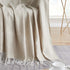 Bourina Decorative Diamond Lattice Faux Cashmere Fringe Throw Blanket Lightweight Soft Cozy for Bed or Sofa Farmhouse Outdoor Throw Blankets, 50" x 60", Beige