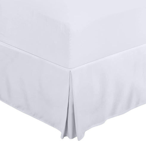 Utopia Bedding King Bed Skirt - Soft Quadruple Pleated Ruffle - Easy Fit with 16 Inch Tailored Drop - Hotel Quality, Shrinkage and Fade Resistant (King, White)