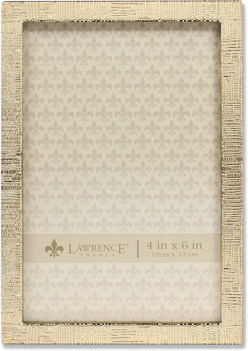 Lawrence Frames 712346 4x6 Gold Metal Linen Pattern Picture Frame