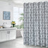 Xikaywnt Geometric Shower Curtain for Bathroom - Fabric Textured Moroccan Waterproof Bathroom Curtain with 12 Hooks, 70 x 72 Inch Grey