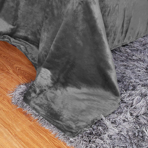 Utopia Bedding Sherpa Bed Blanket Twin Size Grey 480GSM Plush Blanket Fleece Reversible Blanket for Bed and Couch