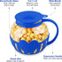 Tahoe Trail Christmas Gifts Borosilicate Glass Microwave Popcorn Popper Maker with Lid, BPA Free Hot Air Microwave Popcorn Maker Bowl, Use In Microwave or Oven, Dishwasher Safe, 3 Quart Family Size (Blue)