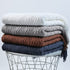 PHF Acrylic Knit Throw Blanket 50 x 60 inches, Lightweight Soft Cozy Decorative Woven Blanket with Tassels for Couch, Bed, Sofa, Chair, Home Travel, Suitable for All Seasons, Navy