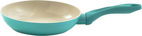 IMUSA USA Forged Saut© Pan with Soft-Touch Handle & Ceramic Nonstick Interior 8-Inch, Teal