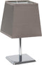 Simple Designs LT2062-GRY Mini Chrome Squared Empire Fabric Shade Table Lamp, Gray