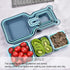 YJHome Plastic Mixing Bowl Set 10 Set Salad Mix Stackable Trays Nesting Bowls Measuring Bowls Blue Reusable Snack Tray Rectangle Food Storage Food Grade For Camping Kitchen Cooking Baking