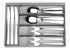 Flatware Tray Utensil Drawer Organizer Kitchen Utensil Cutlery Tray Mesh Designing with Foam Feet Multi Compartments Keep Desk Drawer and Office Supplies Well Organized (Silver)
