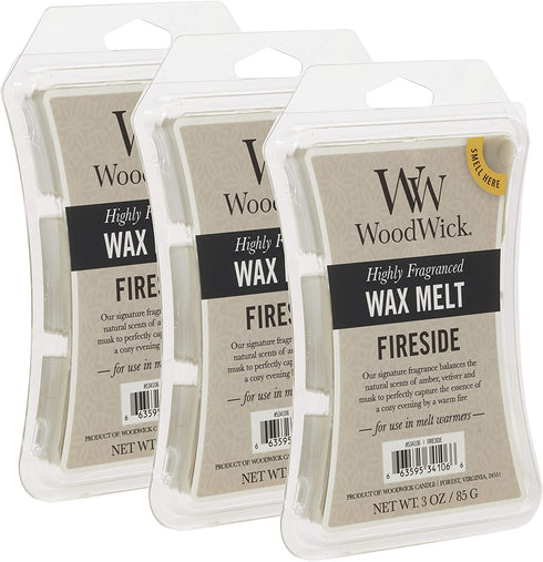 Woodwick Fireside 3 Oz. Wax Melts, 3 Packs of 6 (18 Total)