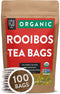Organic Rooibos Tea Bags | 100 Tea Bags | Eco-Conscious Tea Bags in Kraft Bag | Raw from South Africa | by FGO