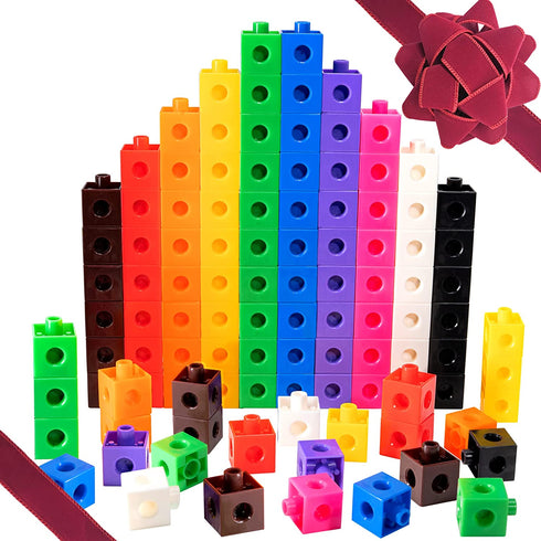 TOYLI 100 Piece Linking Cubes Set for Counting, Sorting, STEM, Connecting Blocks Math Links Manipulatives Educational Toy for Preschool, Kindergarten, Homeschool