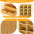 Bamboo Pen Organizer for Desk Pencil Wooden Multi-Functional Stationary Holder with 14 Compartments for Home Office Art Supply by FURNINXS