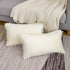 WLNUI Set of 2 Soft Velvet Lumbar Ivory White Pillow Covers 12x20 Inch Decorative Cute Pom Poms Throw Pillow Covers Cushion Case for Sofa Couch Home Farmhouse Decor