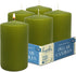 Hyoola Olive Green Pillar Candles 2x4 Inch - 4 Pack Unscented Pillar Candles Bulk - European Made