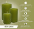 Hyoola Olive Green Pillar Candles 2x4 Inch - 4 Pack Unscented Pillar Candles Bulk - European Made