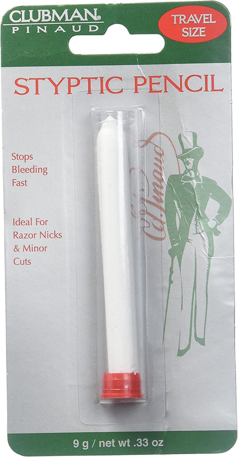 Clubman Pinaud Styptic Pencil Travel Size, Treat and Seal Shaving Cuts Instantly, Anti-hemorrhaging Stick, First Aid Device, White 0.33 oz