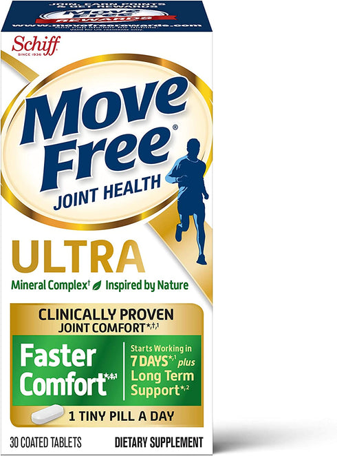 Calcium Fructoborate - Move Free Ultra Faster Comfort Joint Support Tablets (30 Count in a Box), for Clinically Proven Joint Comfort, 1 Tiny Pill Per Day, Mineral Complex