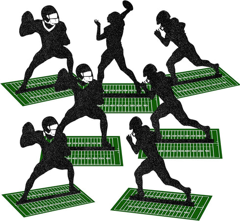 9 Pieces Football Table Centerpiece Football Party Decorations Football Player Silhouette Centerpieces, 8 Inches and 3 Styles