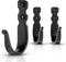 Decorative Wall Mounted Basic Hooks Wrought Iron Hooks For Kitchen And Bathroom, Rustic, Handmade Antique Farmhouse Decorative Hooks For Hanging Robe, Towels, Coats, Bags and cloths - Set of 3 (Black)