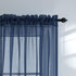Navy Blue Sheer Curtains 108 Inches Long for Living Room 2 Panel Sets Dark Blue Window Curtains for Bedroom 52x108 Inch Length