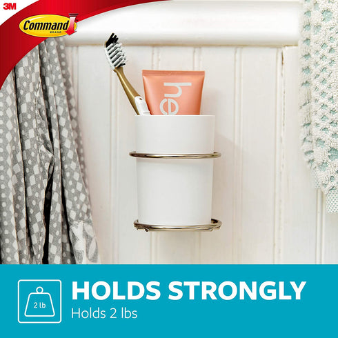 Command Accessory Organizer, Satin Nickel, 1-Organizer, 4-Water-Resistant Strips, Organize Damage-Free