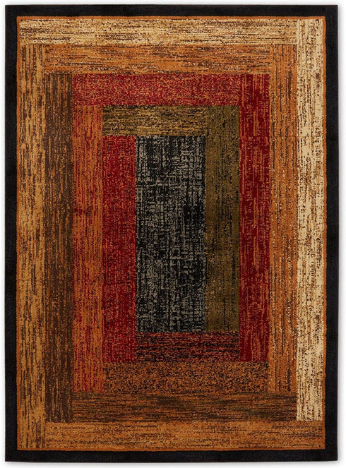 Home Dynamix Royalty Vega Area Rug, 1'9"x7'2" Rectangle, Black/Brown