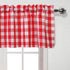 Hiasan Semi Sheer Tier and Valance Curtains Set Light Filtering Buffalo Checkered Kitchen Curtains, Red, Set of 3 Pieces