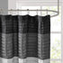 Amherst Fabric Black Shower Curtain ,Pieced Transitional Simple Shower Curtains for Bathroom , 72 X 72