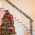 LOHASBEE Artificial Christmas Garland, 5 Feet Pine Cone Boxwood Garland with Red Berries, Bells Glitter for Christmas Indoor Outdoor Garden Gate Front Door Home Wall Window Stair Decor
