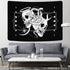 Skull Tapestry Skeleton Tapestry Gothic Tapestry Human Heart Tapestry Snake Moon Phase Tapestry Black and White Tapestry Wall Hanging for Room(59.1 x 82.7 inches)