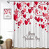 Valentine's Day Shower Curtain Farmhouse Romantic Red Love Hearts Floral Bathroom Curtains, Rustic Vintage Wooden Shiny Star Fabric Shower Curtain Set, 72 x 72 Inch