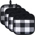 Joyhalo 4 Pack Christmas Pot Holders Buffalo Plaid, Pot Holders for Kitchen Heat Resistant, Potholder, Pot Holder, Hot Pads for Kitchen for Cooking and Baking