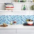 BEAUSTILE Decorative Tile Stickers Peel and Stick Backsplash Fire Retardant Tile Sheet (5pcs) (R ,N.Blue)