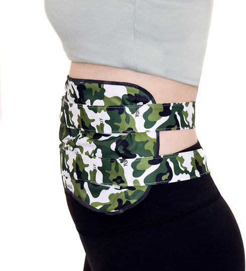 Castor Oil Pack - Organic Charcoal Bamboo Compress designed with the ultimate comfort in mind! Adjustable straps means no elastics digging or pinching. Liver detox, constipation and more Camo OSFM