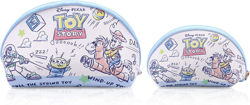 FINEX 2 pcs Set Toy Story PU Leather ONE Cosmetic Bag Make up Organizer + ONE Coin Purse with Straps