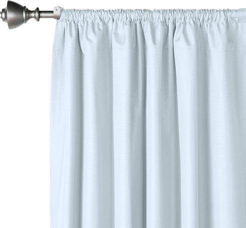 Amazon Basics Room Darkening Blackout Window Curtains with Grommets - 42 x 96-Inch, Light Gray, 2 Panels