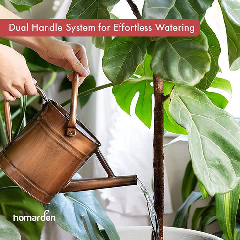 Homarden 81 oz. Copper Watering Can - Metal Watering Can with Removable Spout, Perfect Galvanized Watering Can for Indoor and Outdoor Plants (House Plants) - Flower Watering Can Gift & Decoration
